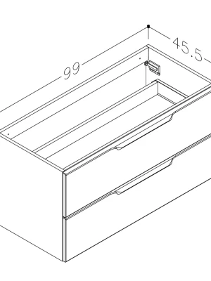 Piekaramais skapītis zem izlietnes, 100cm, 2 atvilktnes, AMBER black stained oak
